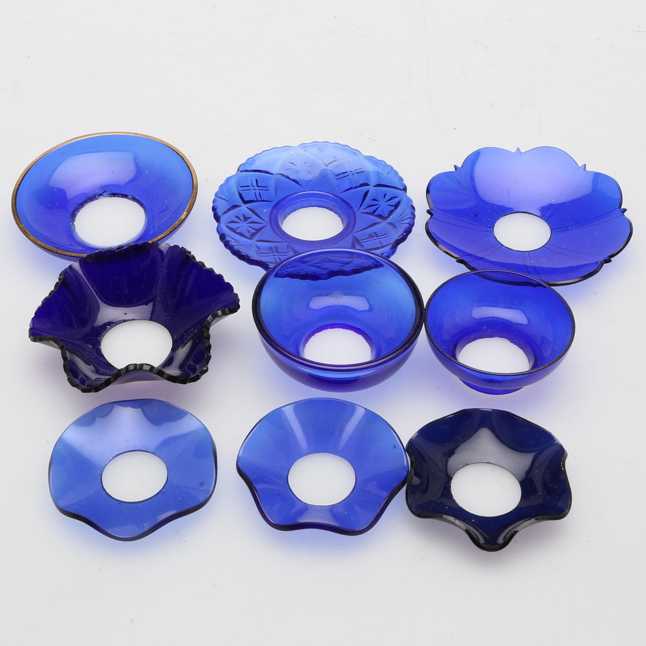 LJUSMANSCHETTER, ca 54 st, glas, 18/1900-tal.