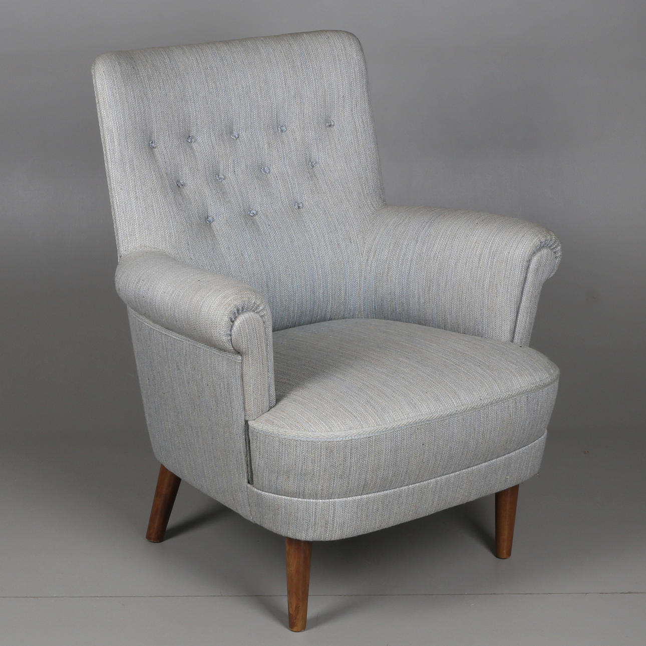 FÅTÖLJ, Carl Malmsten, daterad 1983.