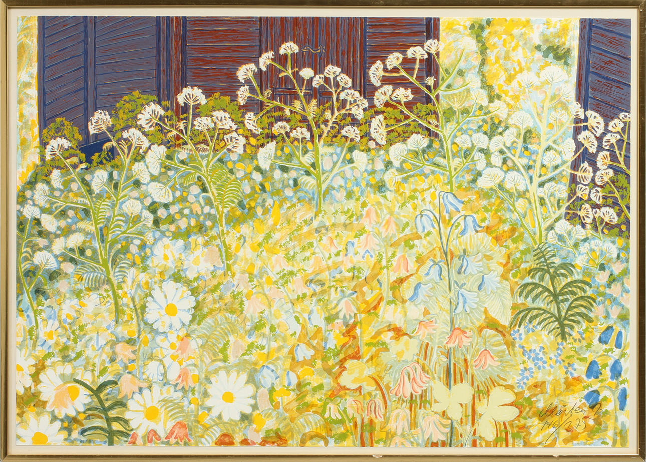 MÅRTEN ANDERSSON. Blommor, färglitografi, signerad och numrerad 146/375.