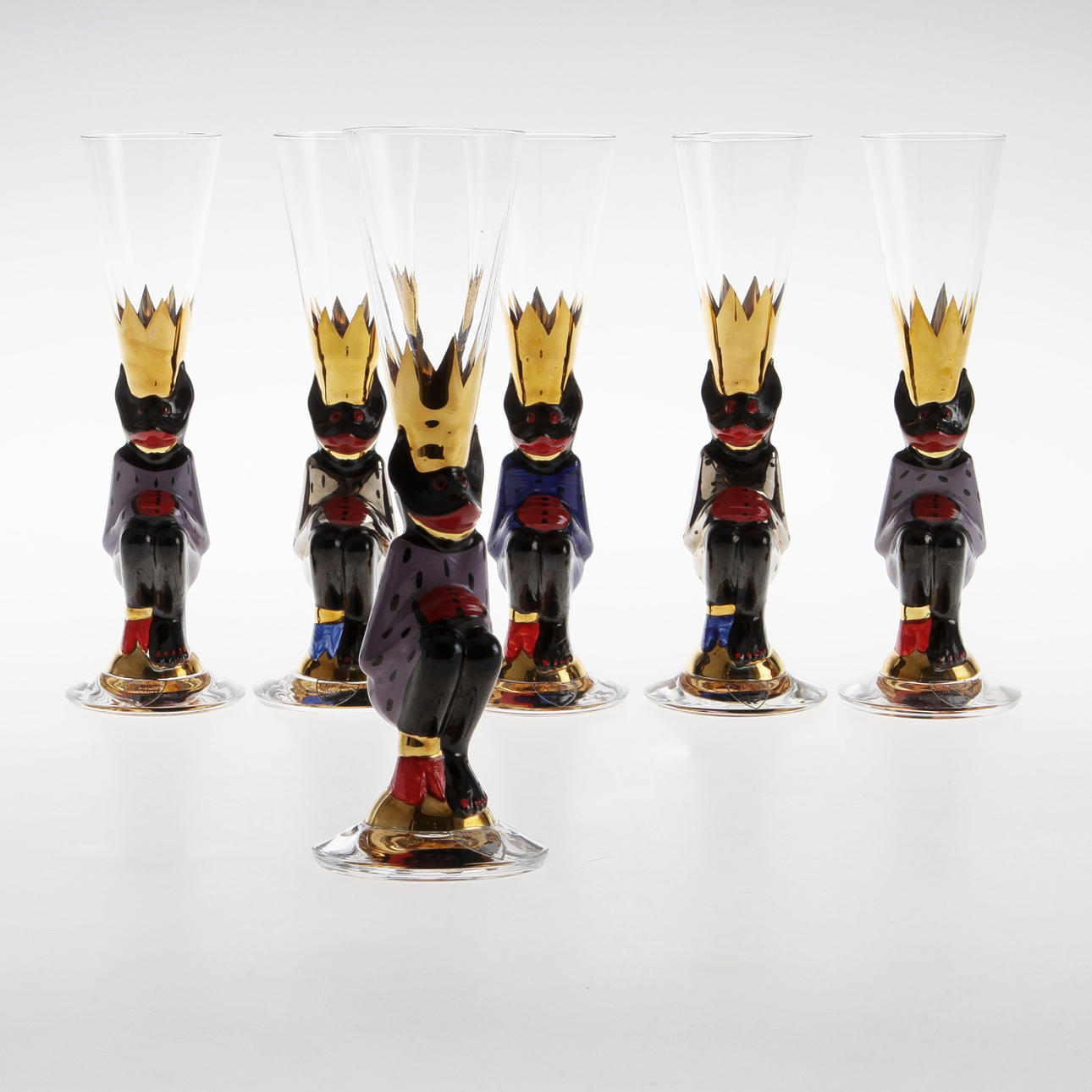 SNAPGLAS, 6 st, "Nobelservisen", Gunnar Cyrén, Orrefors.