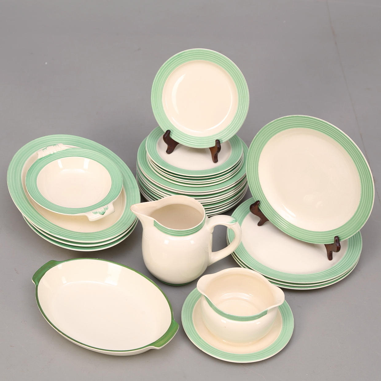 MATSERVIS 26 delar, Grönt Band, Wilhelm Kåge, Gustavsberg.