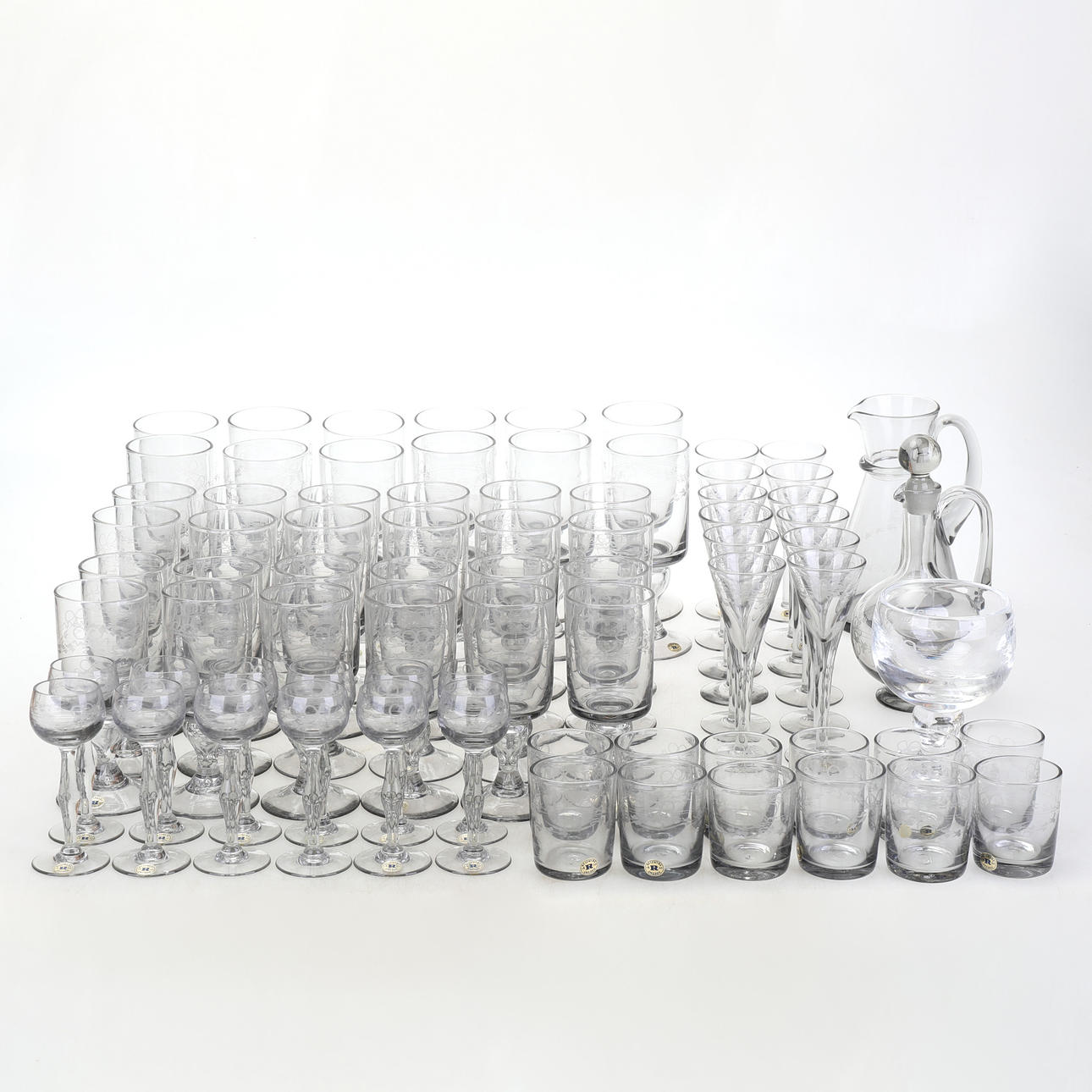 GLASWAREN, 75 Stück, „Antik“, Glashütte Reijmyre.