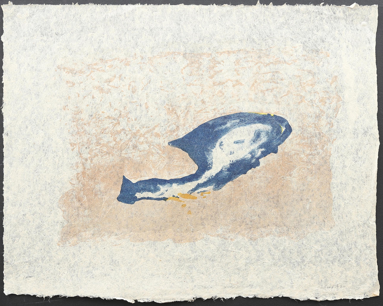 CURT ASKER. Composition, watercolour on rice paper, signed.