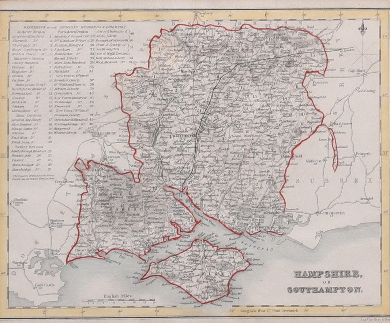 TWO MAPS OF HAMPSHIRE.