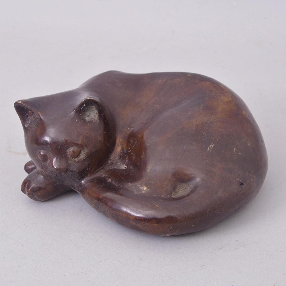 SKULPTUR, katt, brons, samtida.