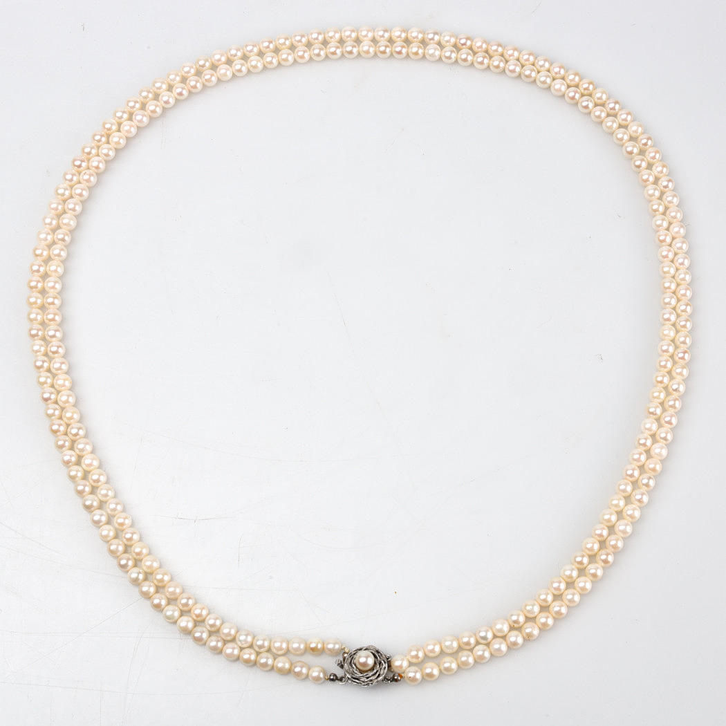 PÄRLCOLLIER, saltvattenspärlor.