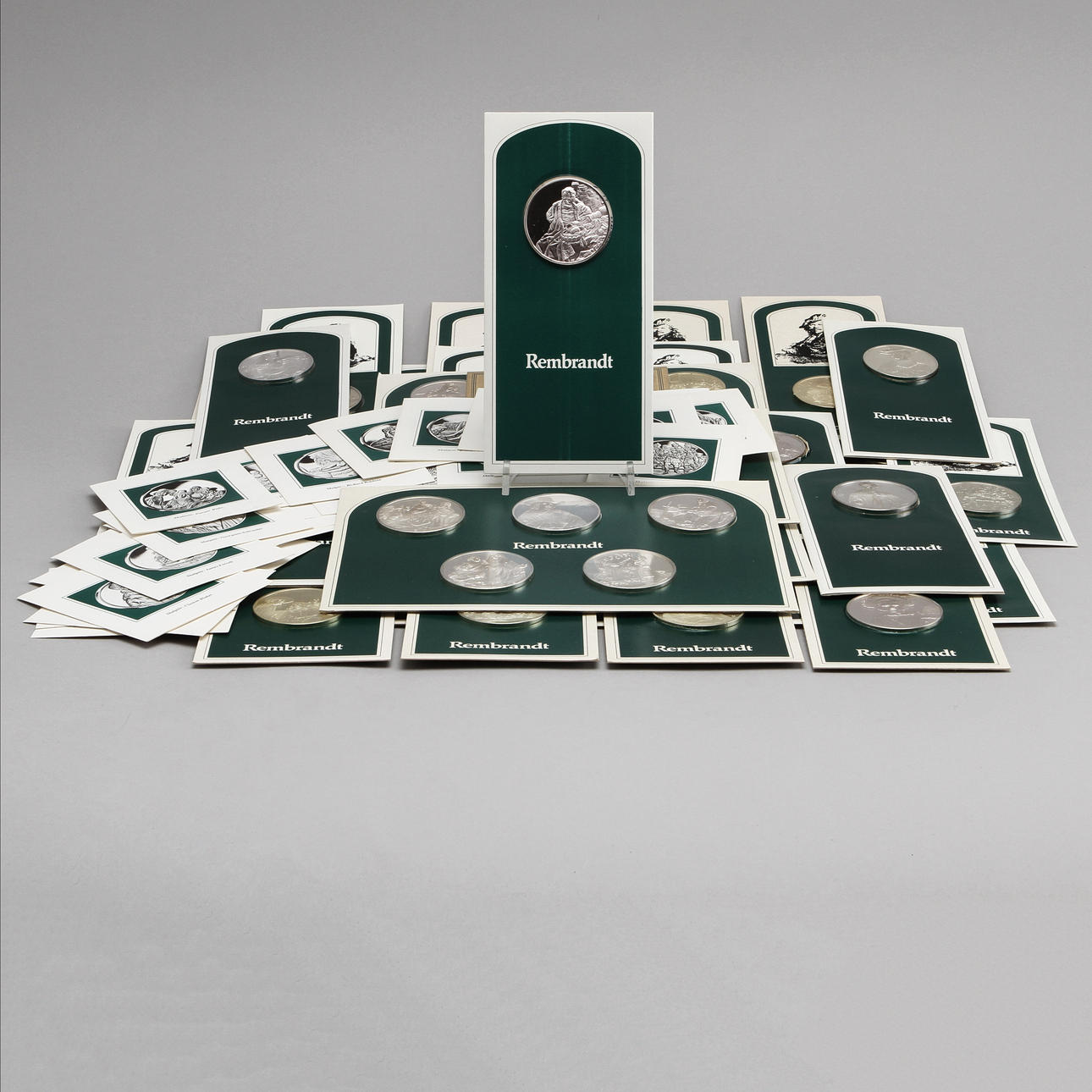 SAMLARMYNT, Rembrandt i silver, 51 st. Franklin Mint. Vikt ca 3000 gram.