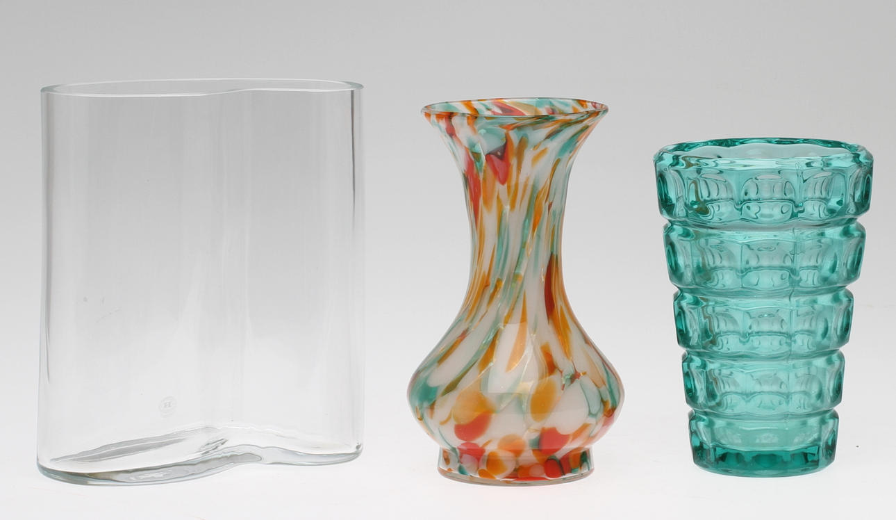 VASER, 3 st glas, bla "Liv", Reijmyre.