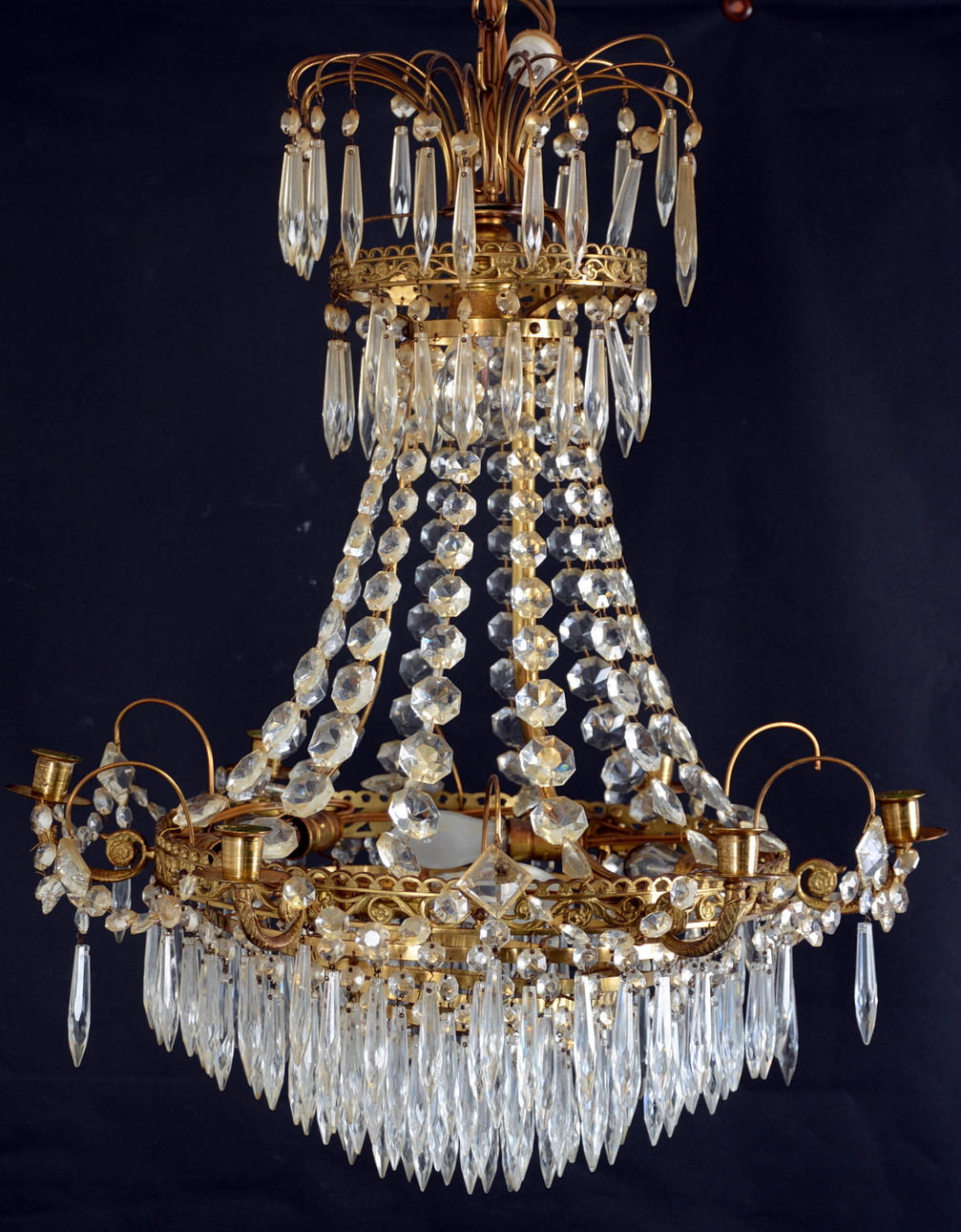 KRISTALLKRONA, Empirestil, 1950-tal.