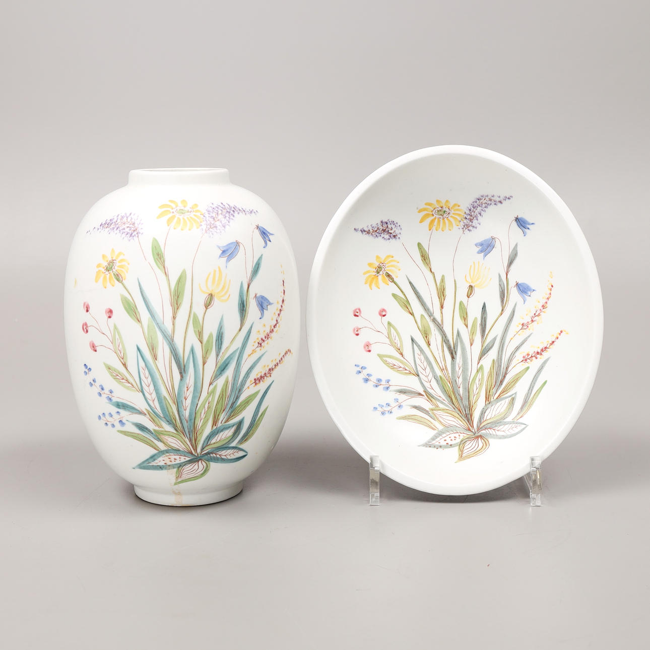 LARS THORÉN. Vas, Skål, 2 delar, porslin, Rörstrand.