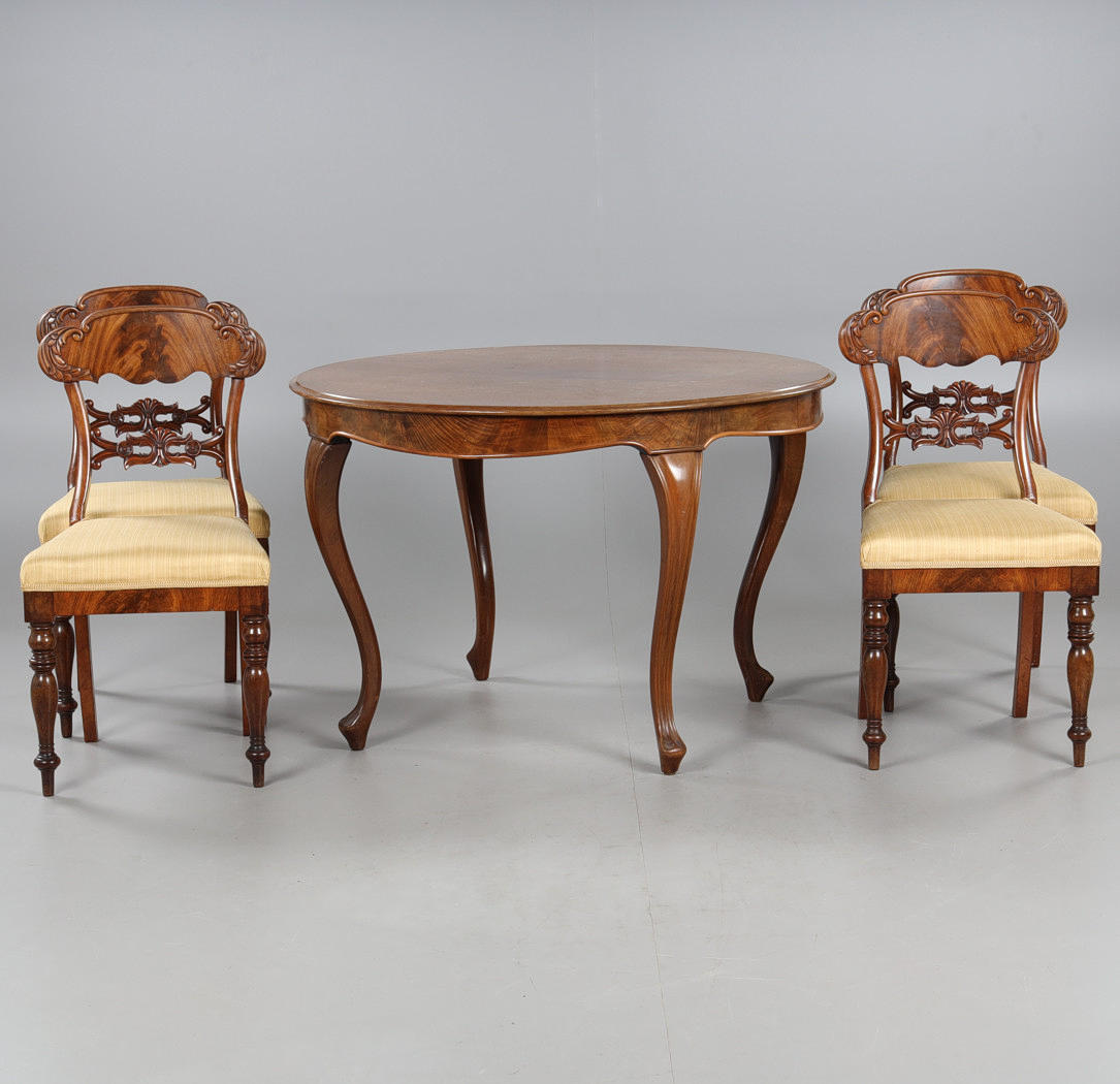 BORD MED 4 STOLAR, 18/1900-tal.