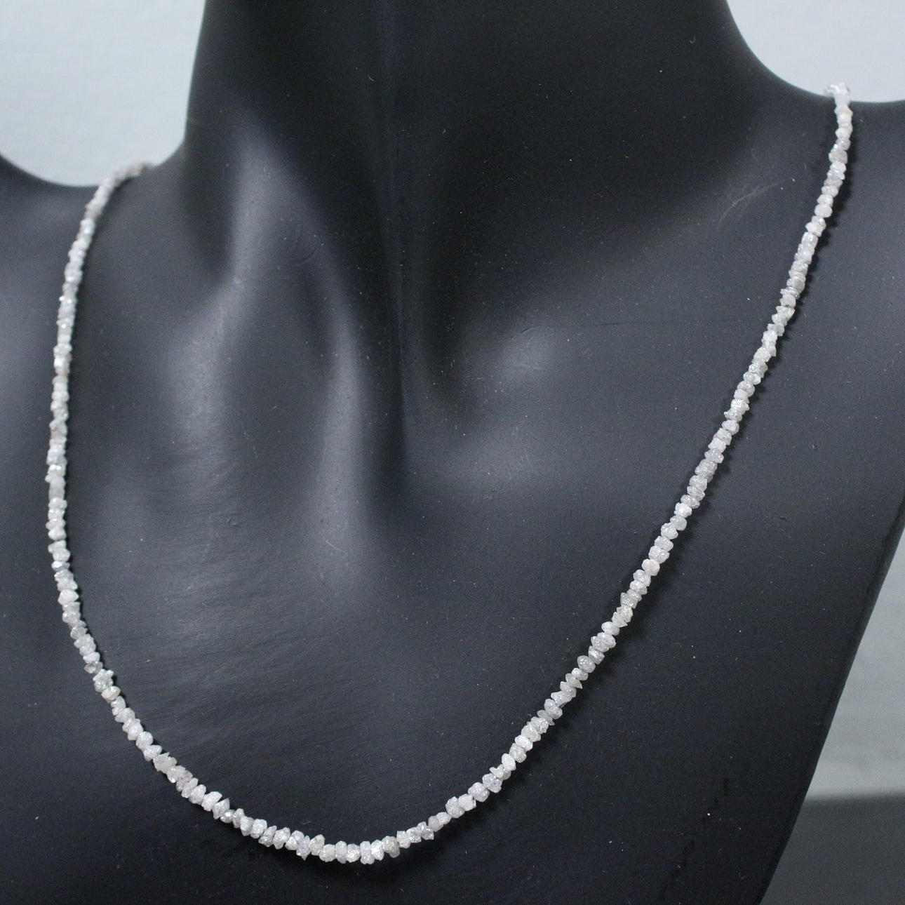 Rohdiamant-Kette, 925er Silberverschluss, 22ct.