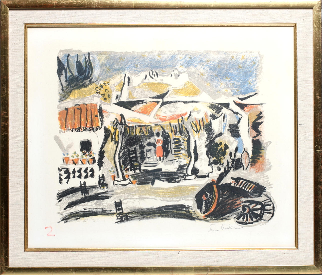 ERIXSON, SVEN, "X:ET. Litografi, signerad.