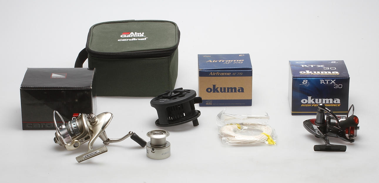 FISKERULLAR, 3 st. Bland annat Okuma RTX 30.