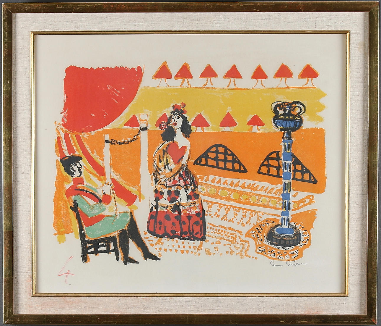 ERIXSON, SVEN, "X:ET. Litografi, signerad.