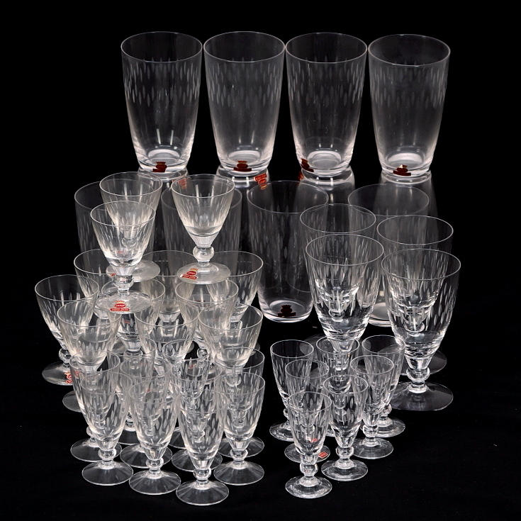 GLASSERVIS, 45 delar, Skruf, Swedish Crystal.