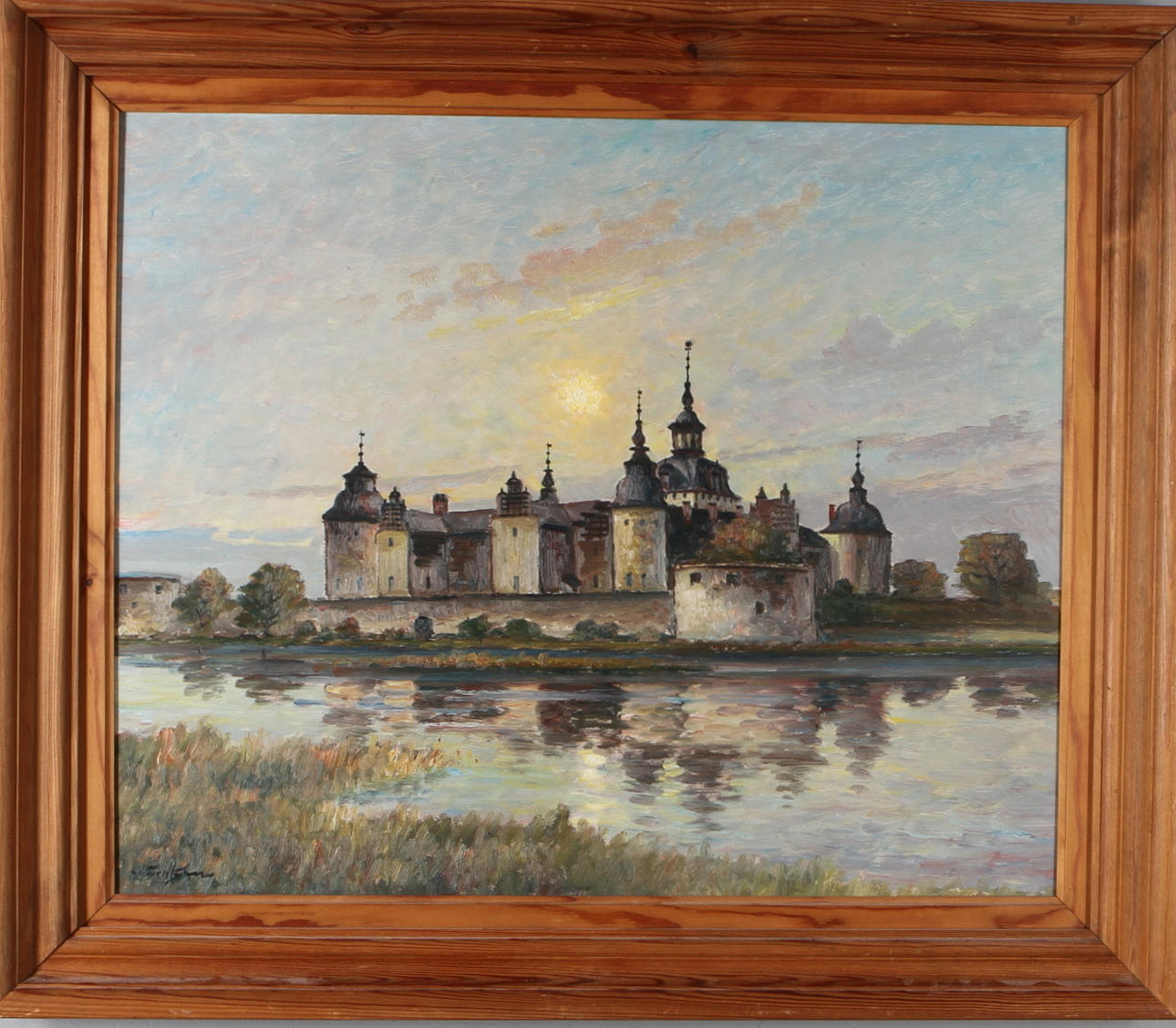 OIDENTIFIERAD KONSTNÄR. Kalmar slott, olja på pannå, signerad.