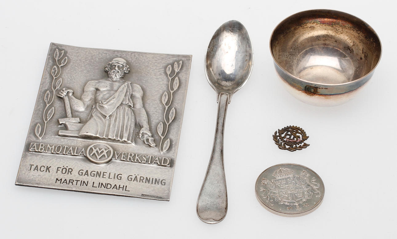 SILVER, 5 delar, vikt ca 152,6 gram.