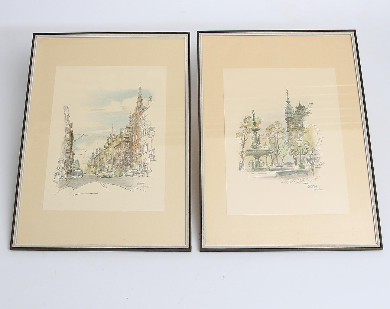 EBBE FOG. Litgrafier, 2 st, Sundsvallsmotiv, signerade och numrerade 250/300.