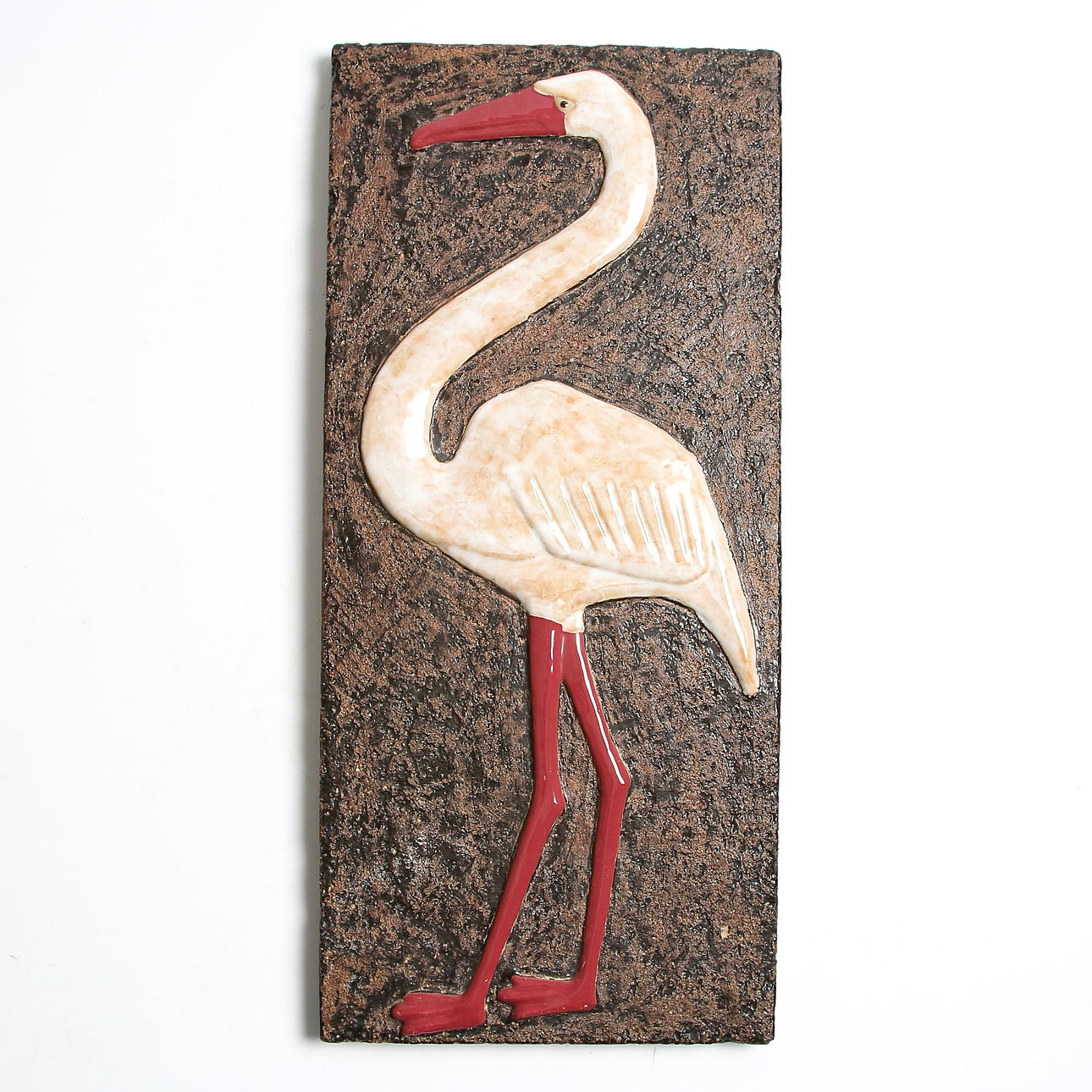 STIG CARLSSON. Väggrelief, stengods, stork, signerad, IFÖ.