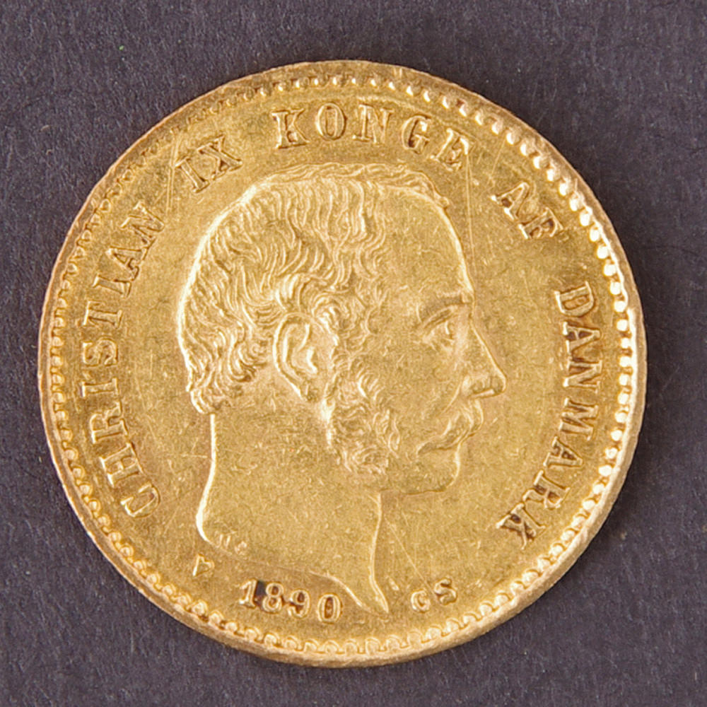 GULDMYNT, 10 kroner, Danmark 1890, Christian IX.
