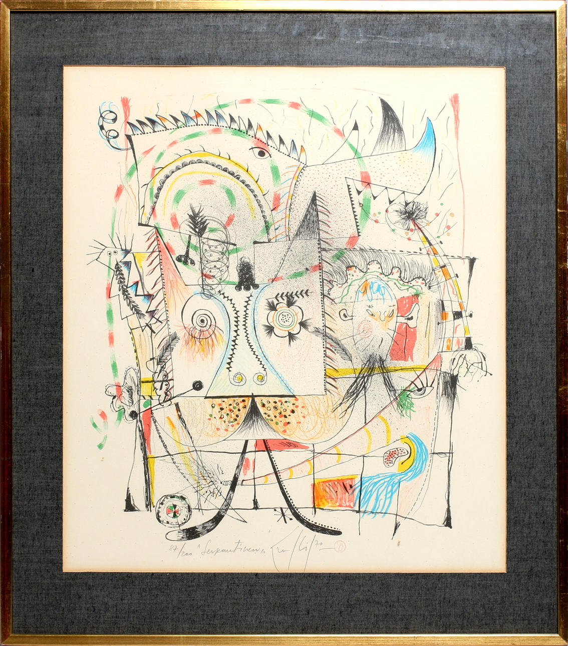 OIDENTIFIERAD KONSTNÄR. "Serpentinerna", litografi, signerad och numrerad 87/200.