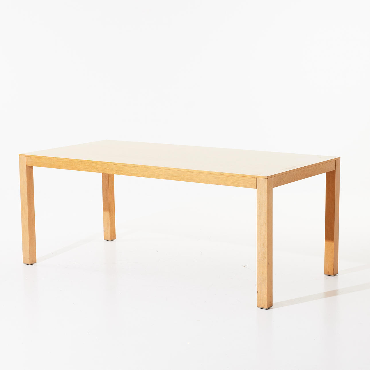 DINING TABLE, oak, contemporary, marked Casamilano, metal stand.