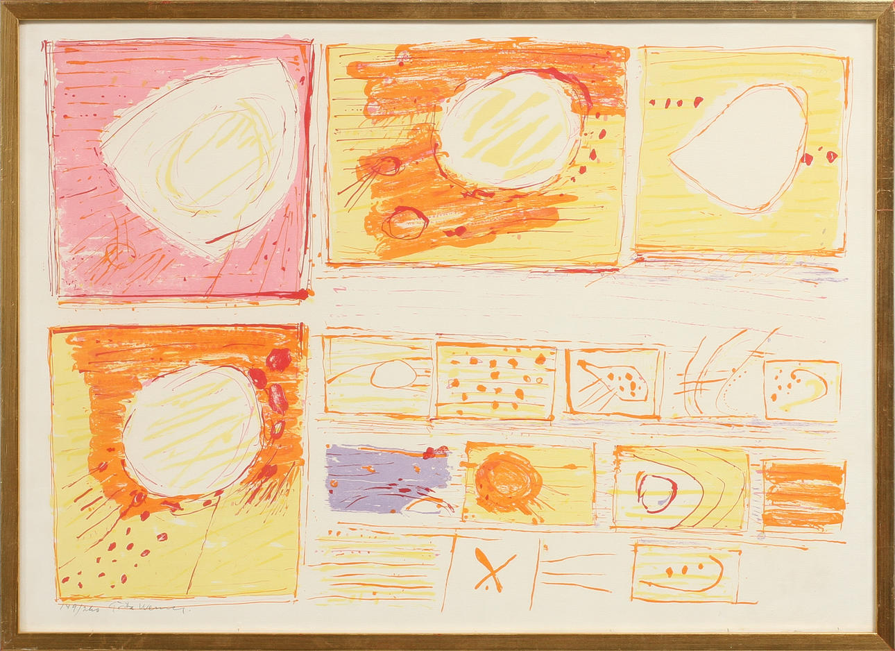 GÖSTA WERNER. Komposition, färglitografi, signerad och numrerad 149/260.