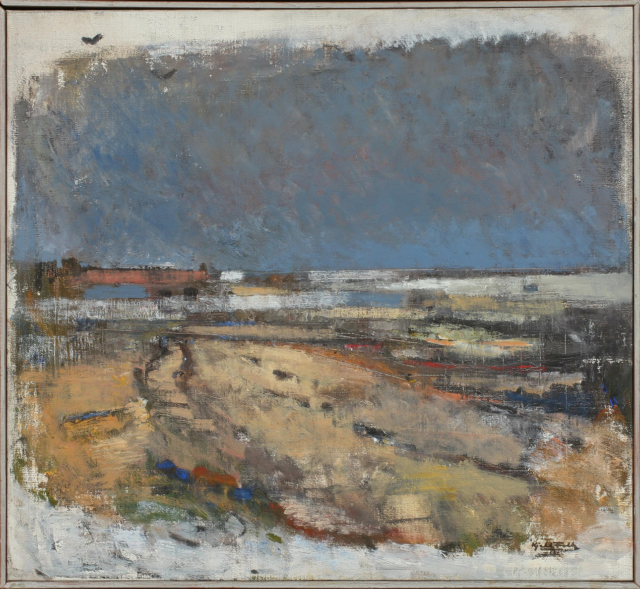 KJELL FALK. "Ödsmål", olja på duk, signerad.