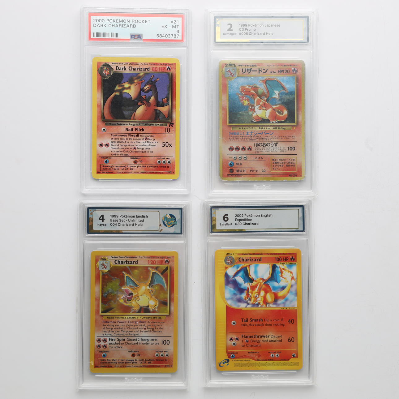 TARJETA POKEMON, 4 piezas, tarjeta Charizard.