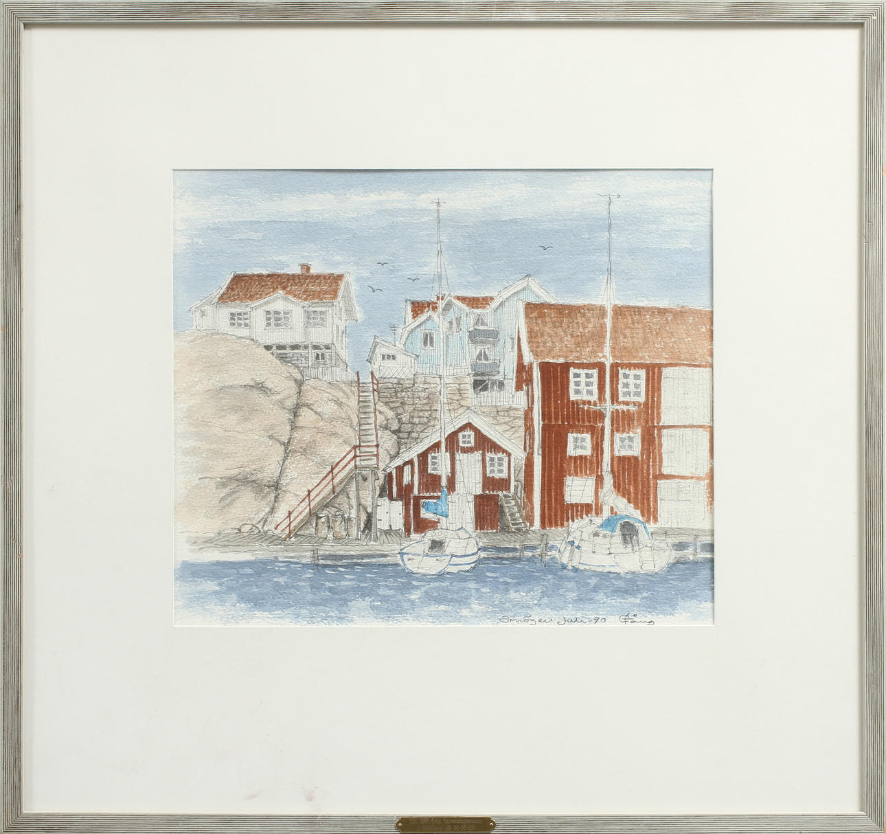 CHRISTER FÅNG. "Smögen", akvarell, signerad.