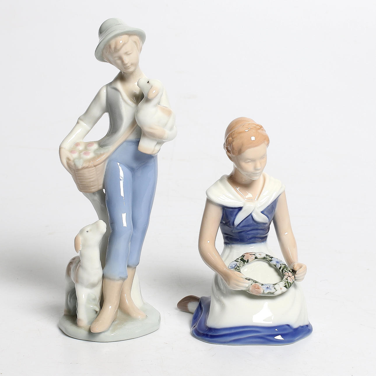 FIGURINER, 2 st, porslin, bl.a. modell 2345E, Bing & Gröndahl, Danmark 1900-tal.