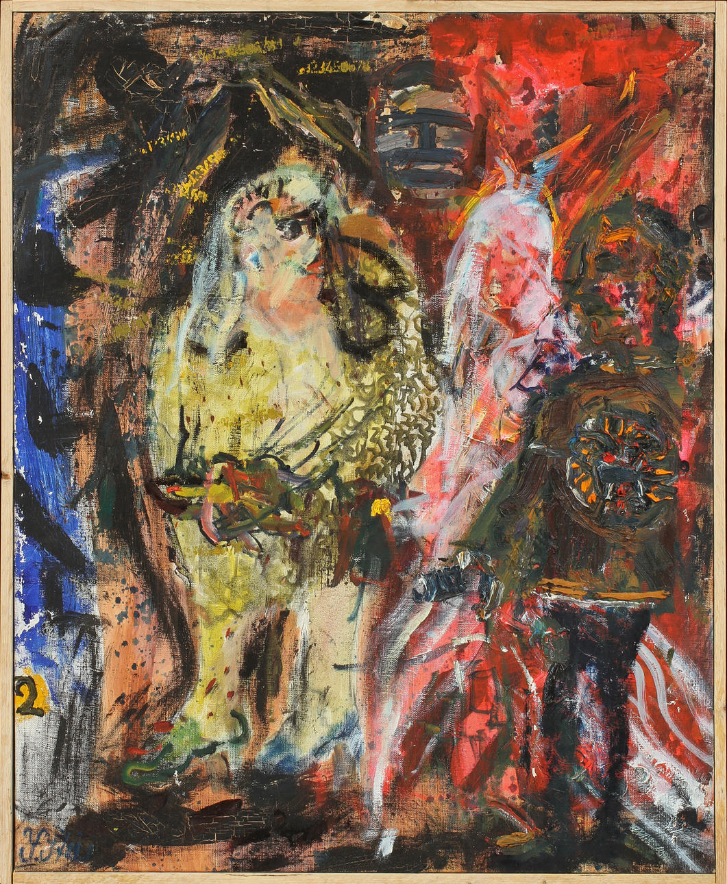 YNGVE STÉEN. Figurkomposition. Olja på duk, signerad.