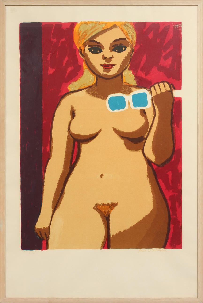 LARS NORRMAN. Nakenmodell, färglitografi, signerad och numrerad 84/360.