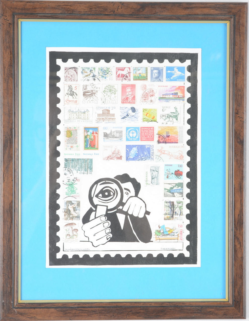 GÖRAN SEGERGREN. Blandteknik med collage.