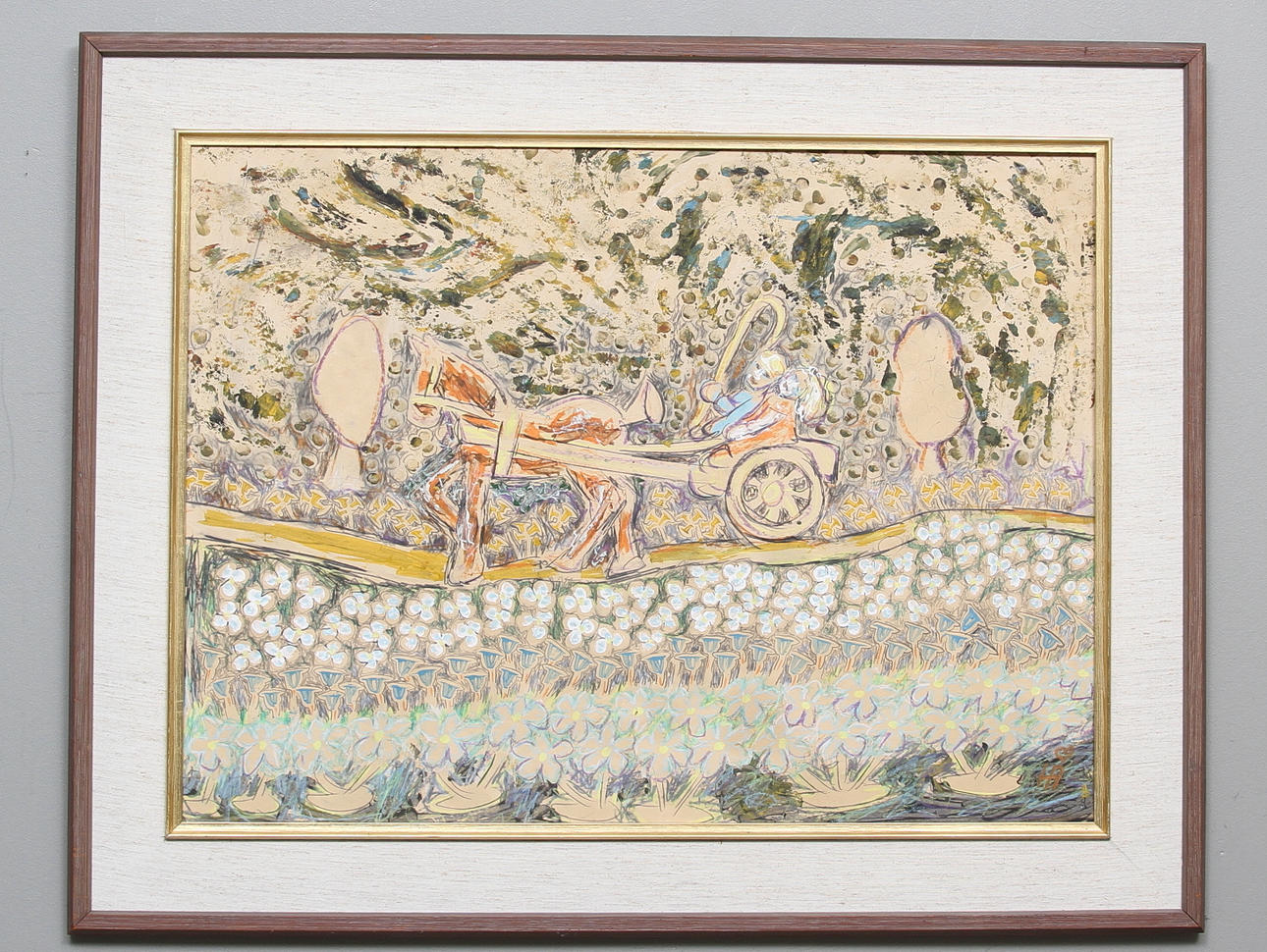 HANS ÅNGSÄTER. "Lyckans väg". Olja på pannå. Signerad HÅ.