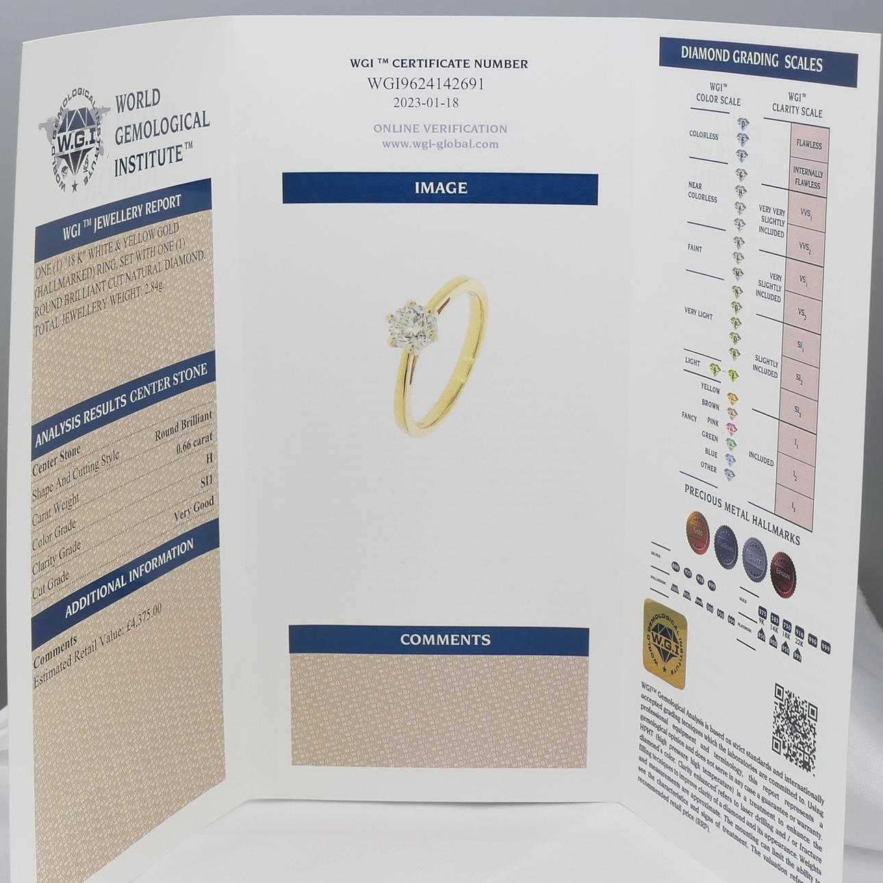 0.66CT DIAMANT solitaire ring.