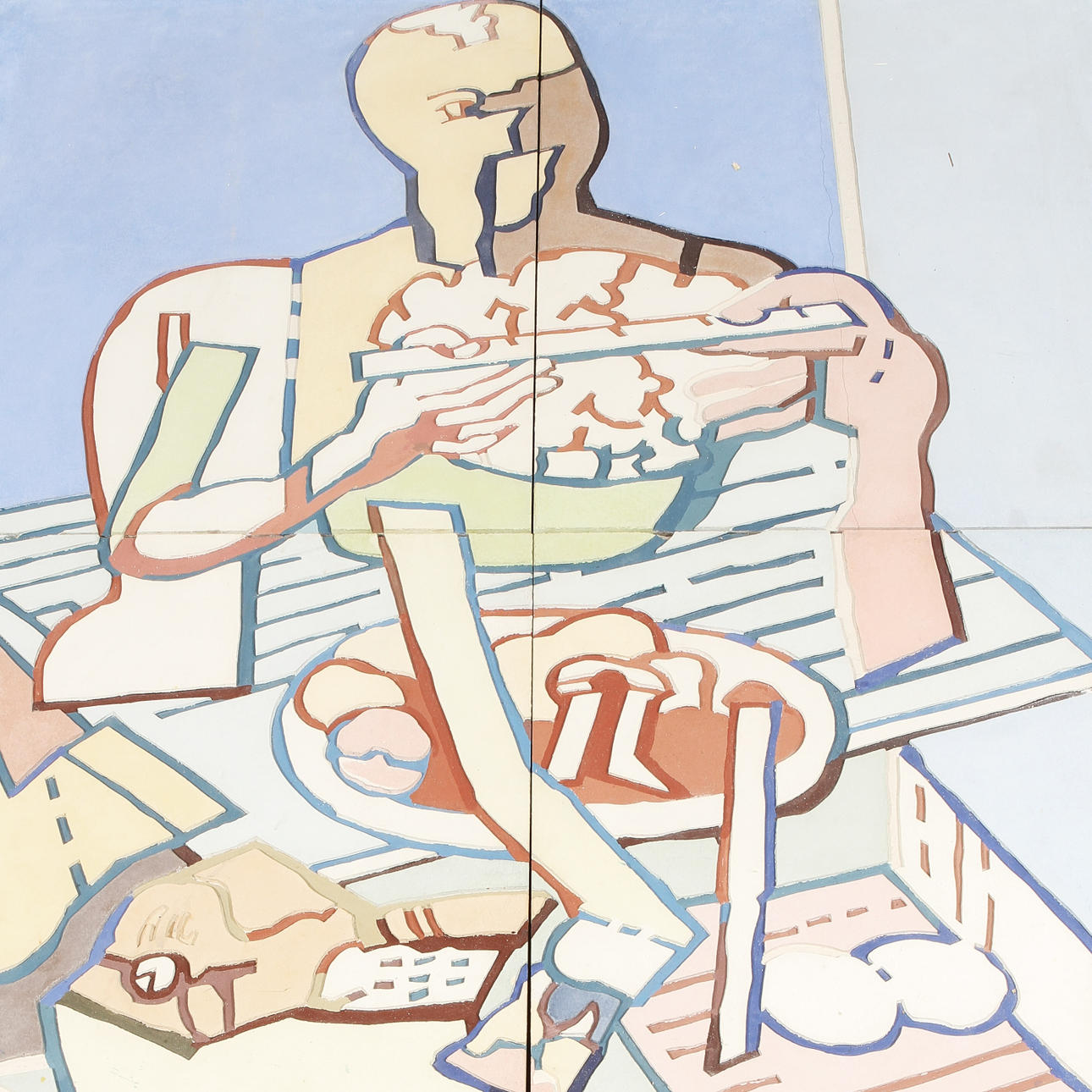 RONALD REYMAN. Betongrelief, "Kvinna i motljus", 4 delar.