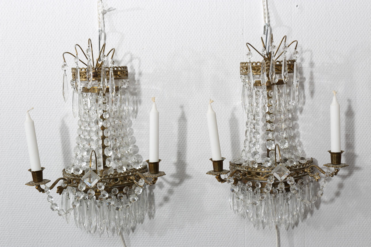 LAMPETTER, mässing och prismor, 1900-talets andra hälft.