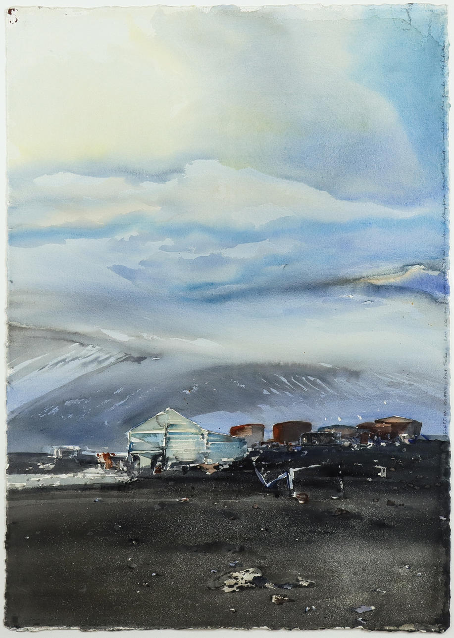 LARS LERIN. Isla Decepción, acuarela, firmada.