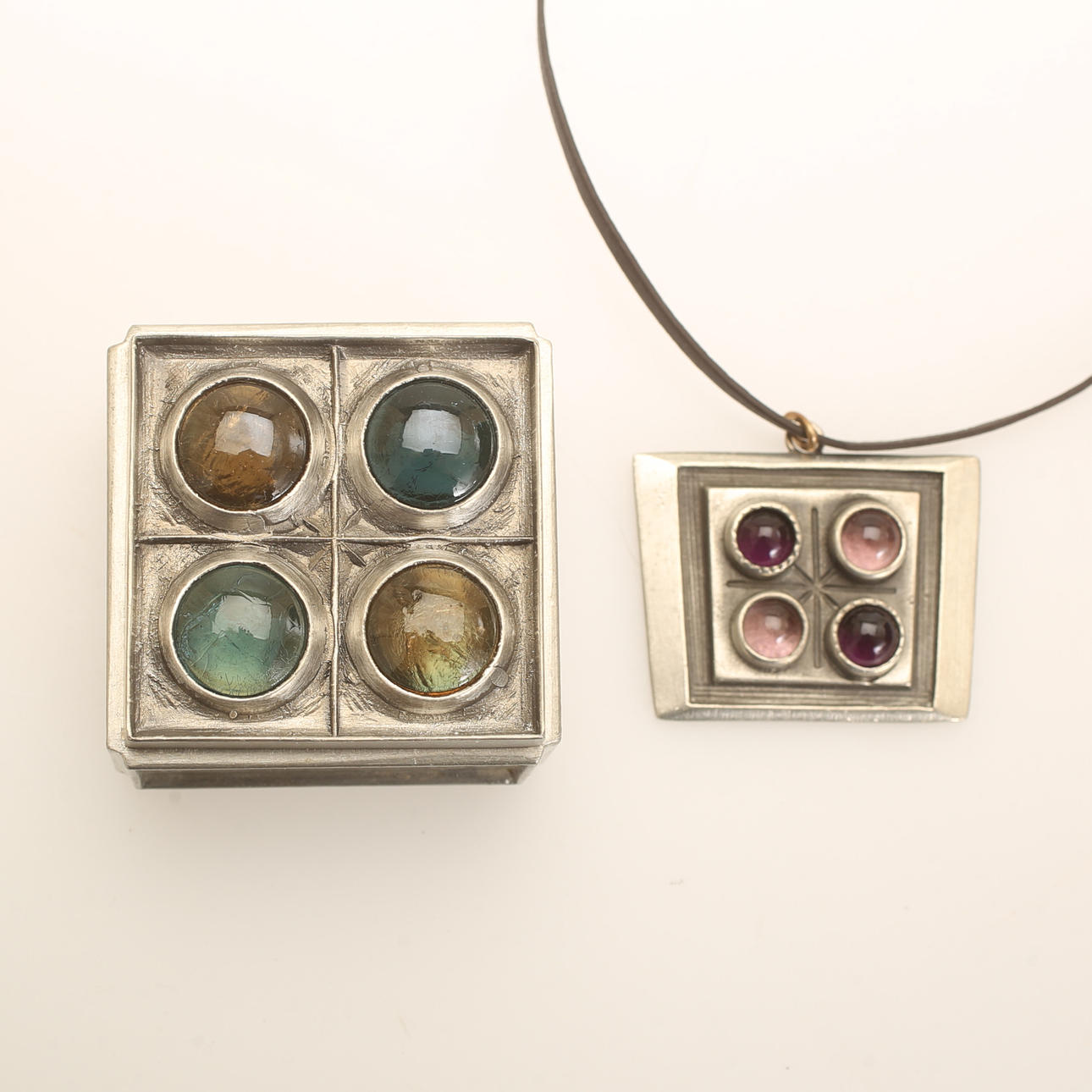 BOX. PENDANT. Tin, Rune Tinsmith.