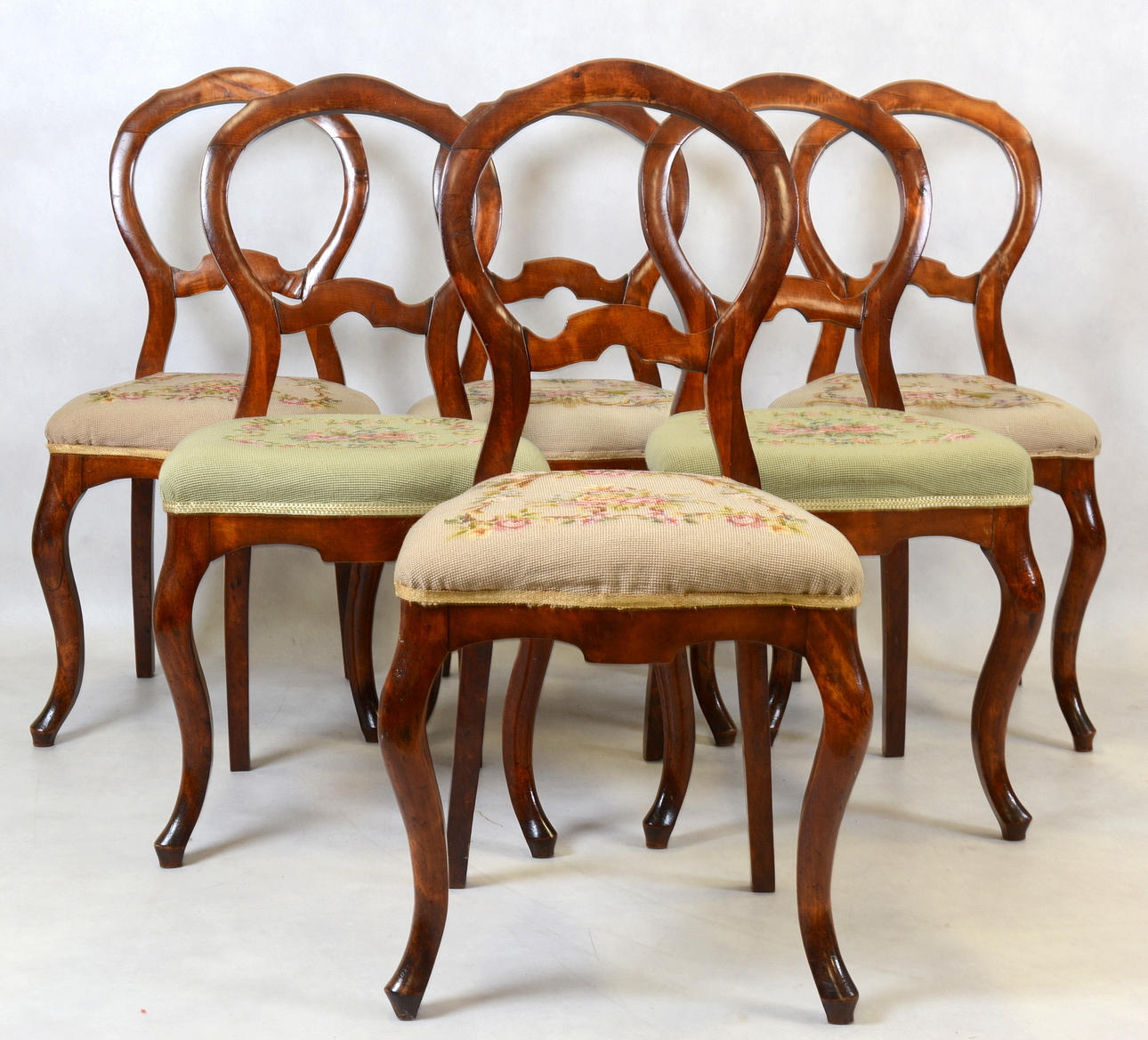 SALONGSSTOLAR, 6 stycken, oscarianska, sekelskiftet 1900.