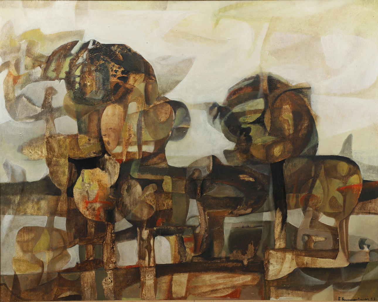 EDOARDO FRANCESCHINI (1928-2006). COMPOSITION, 1957.