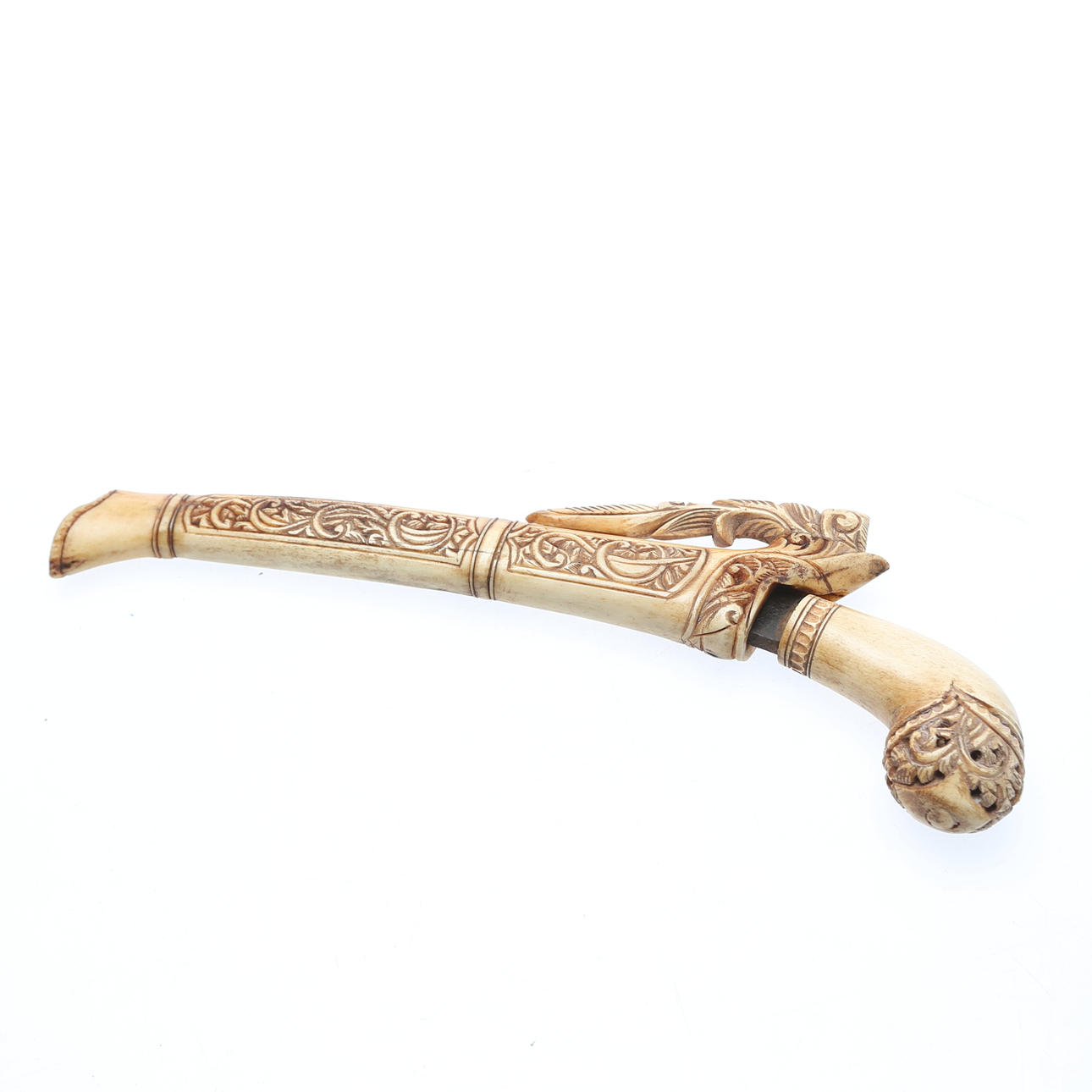 MESSER, mit Scheide, Bein, 20. Jahrhundert.