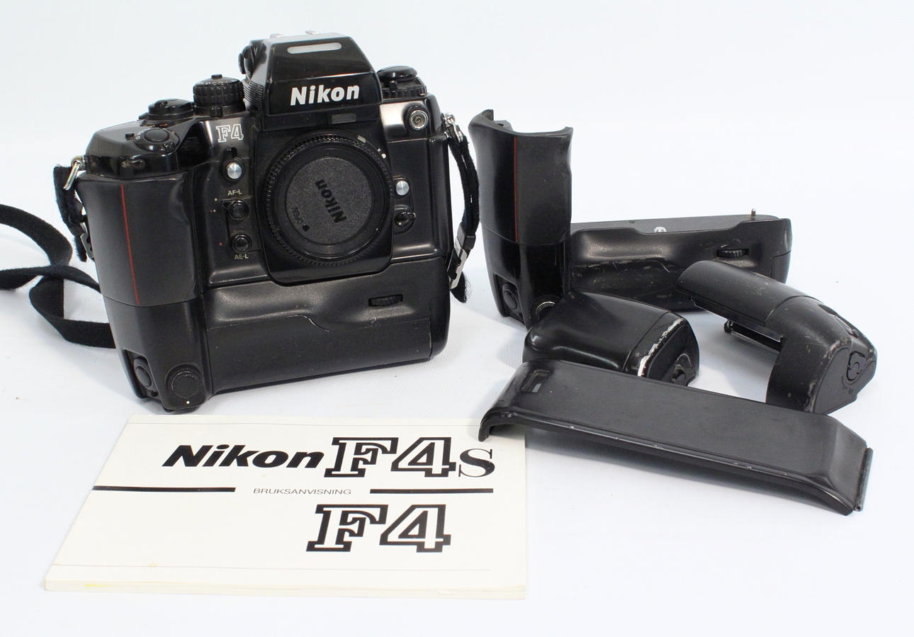 KAMERA, Nikon F4 hus, 2 batteripackar.
