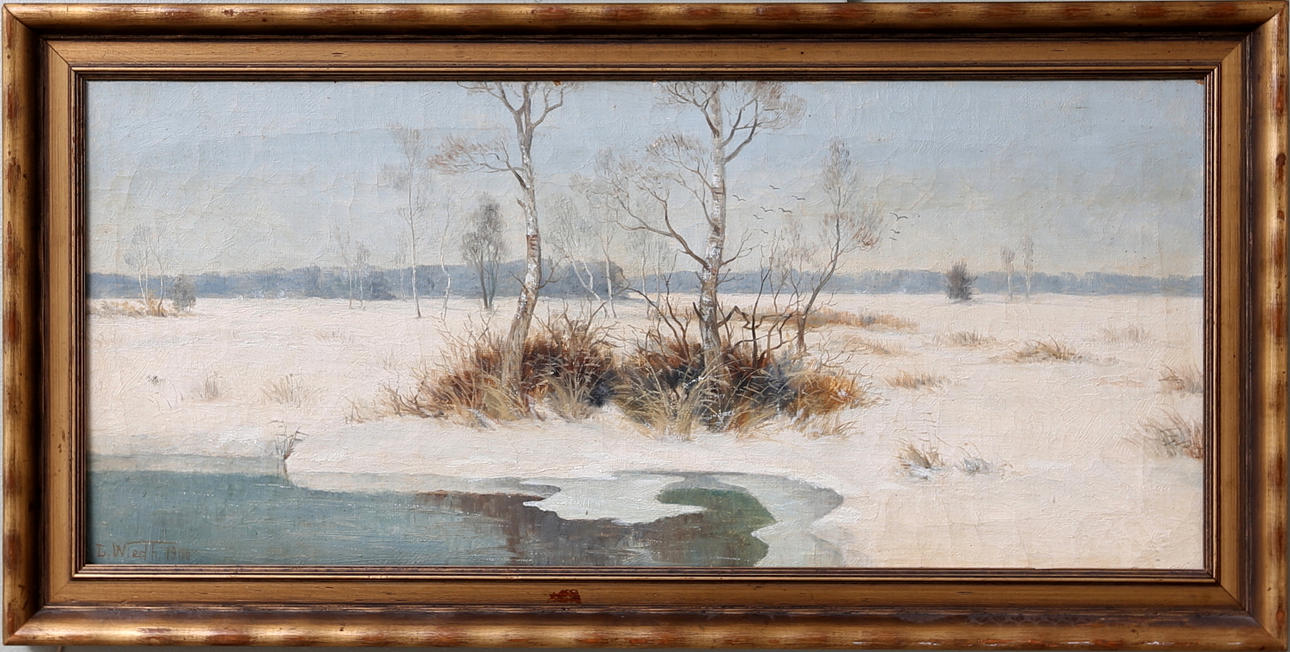 LEONARD WIEDH. Vinterlandskap, olja på duk, signerad samt daterad 1901.