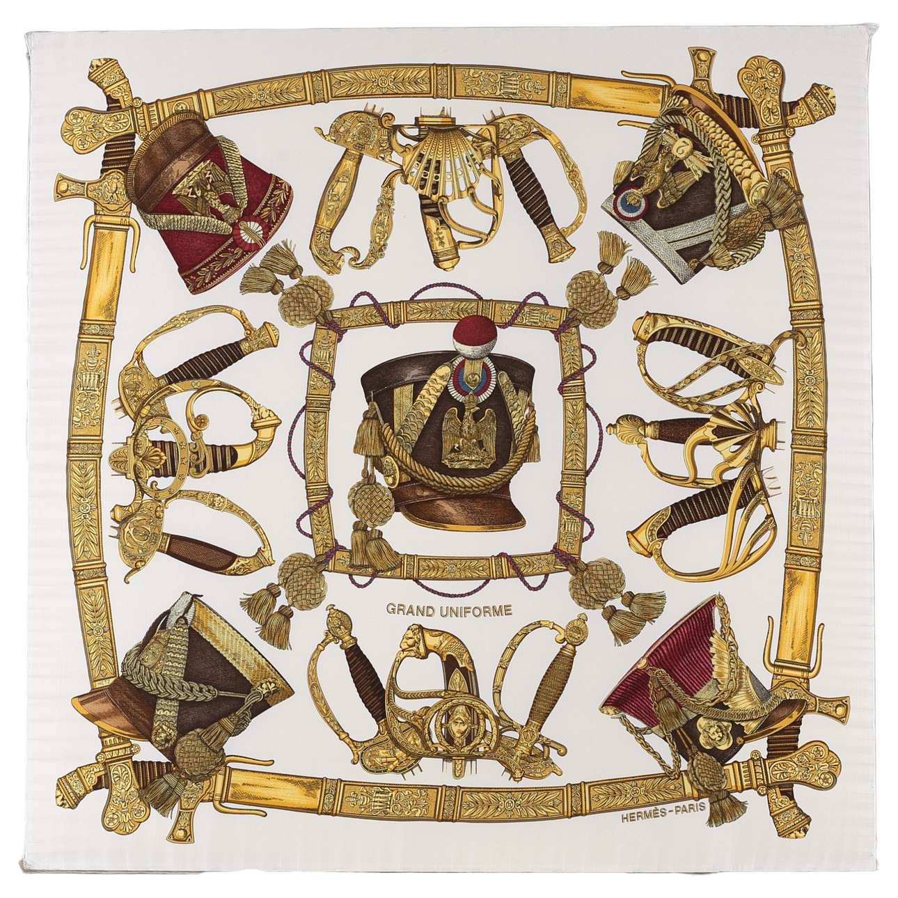 BUFANDAS, seda, "Grand Uniforme", Hermes, París.