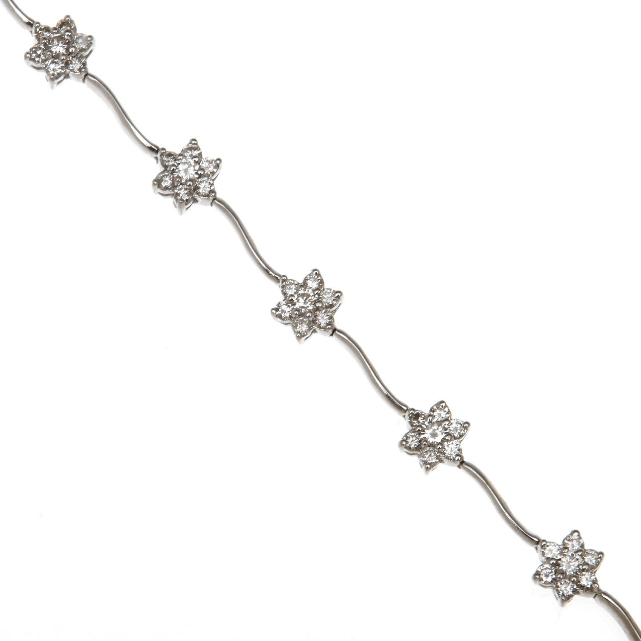ARMBAND, 18k vitguld med diamanter, 7,3 gram.