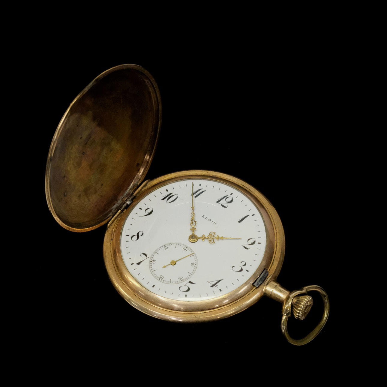 FICKUR, ELGIN, SAVONETT, GULDDOUBLÉ.