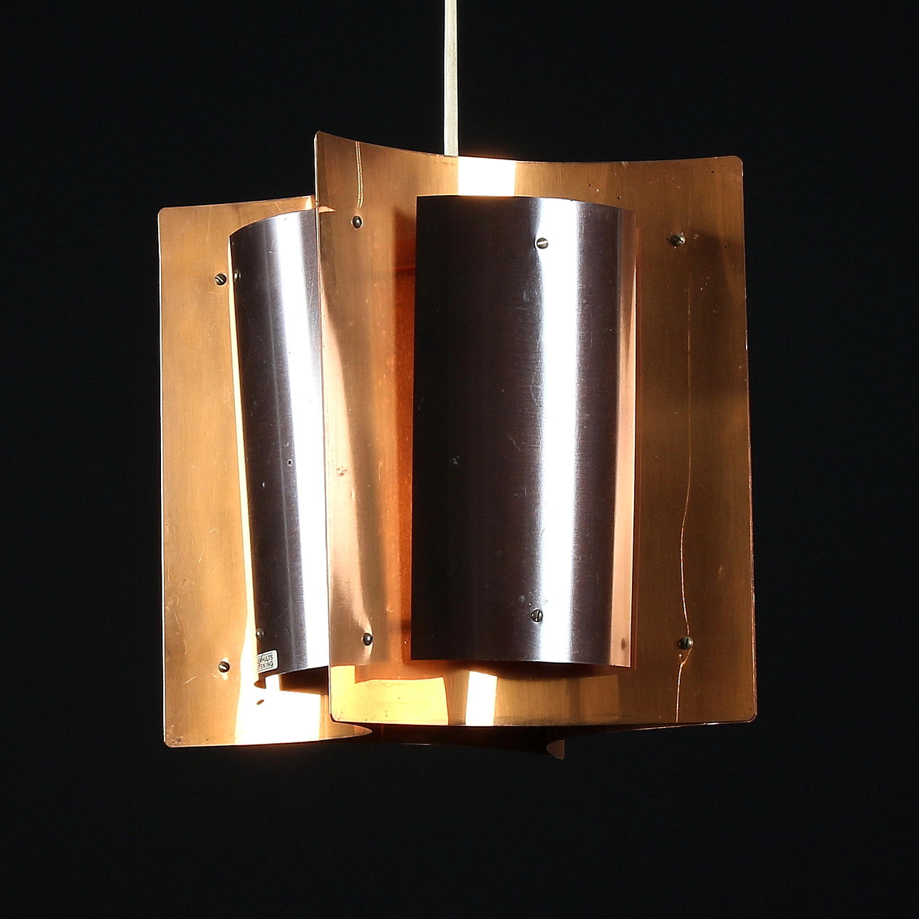 TAKLAMPA, koppar, Fagerhults Belysning, 1960/70-tal.